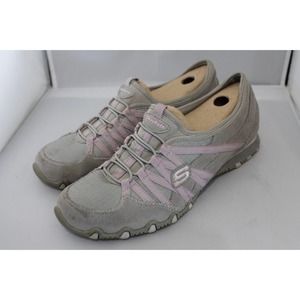 Skechers Relaxed Fit Light Gray and Pink Slip on Shoes SN22236